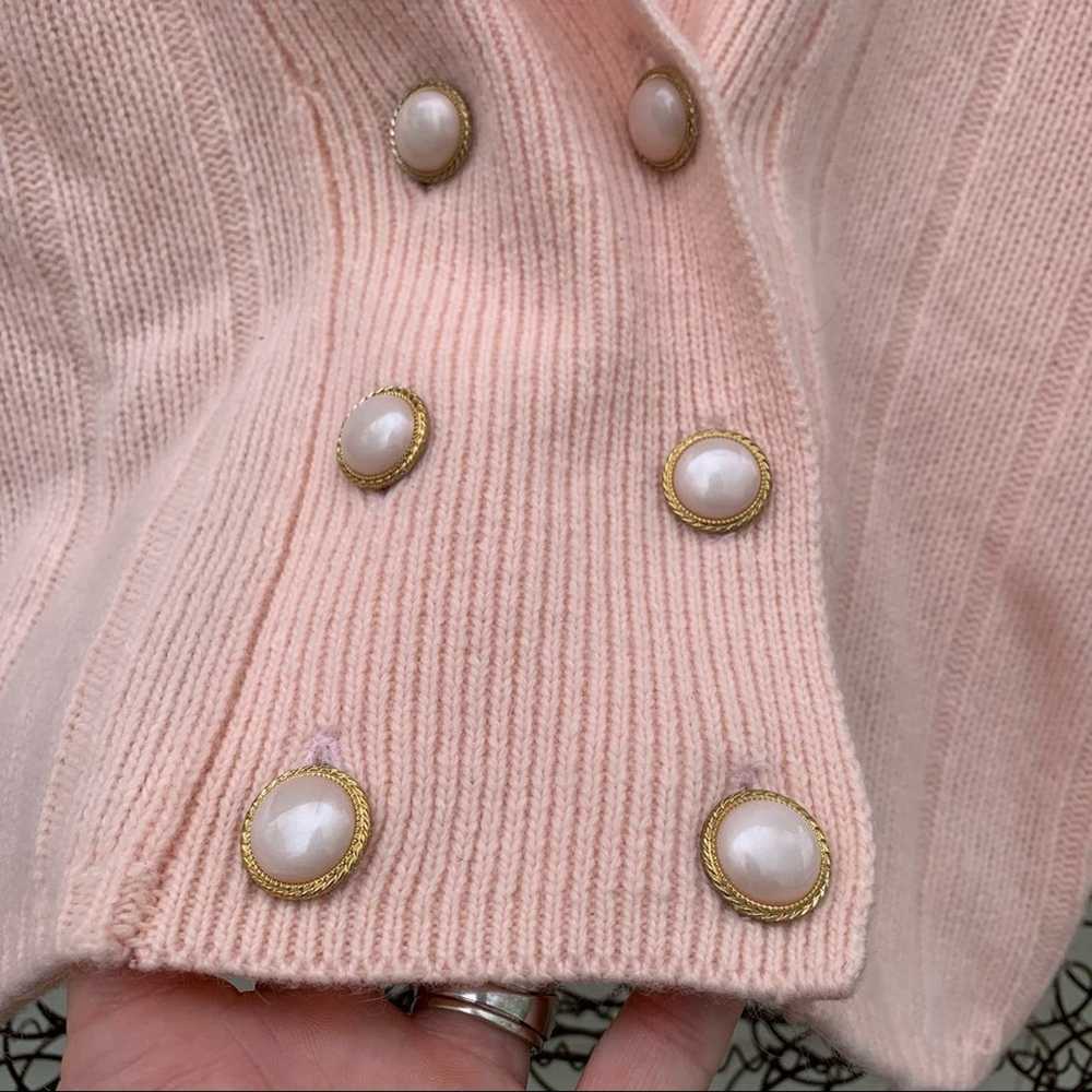 Vintage Vintage 90s pastel pink double breasted c… - image 3