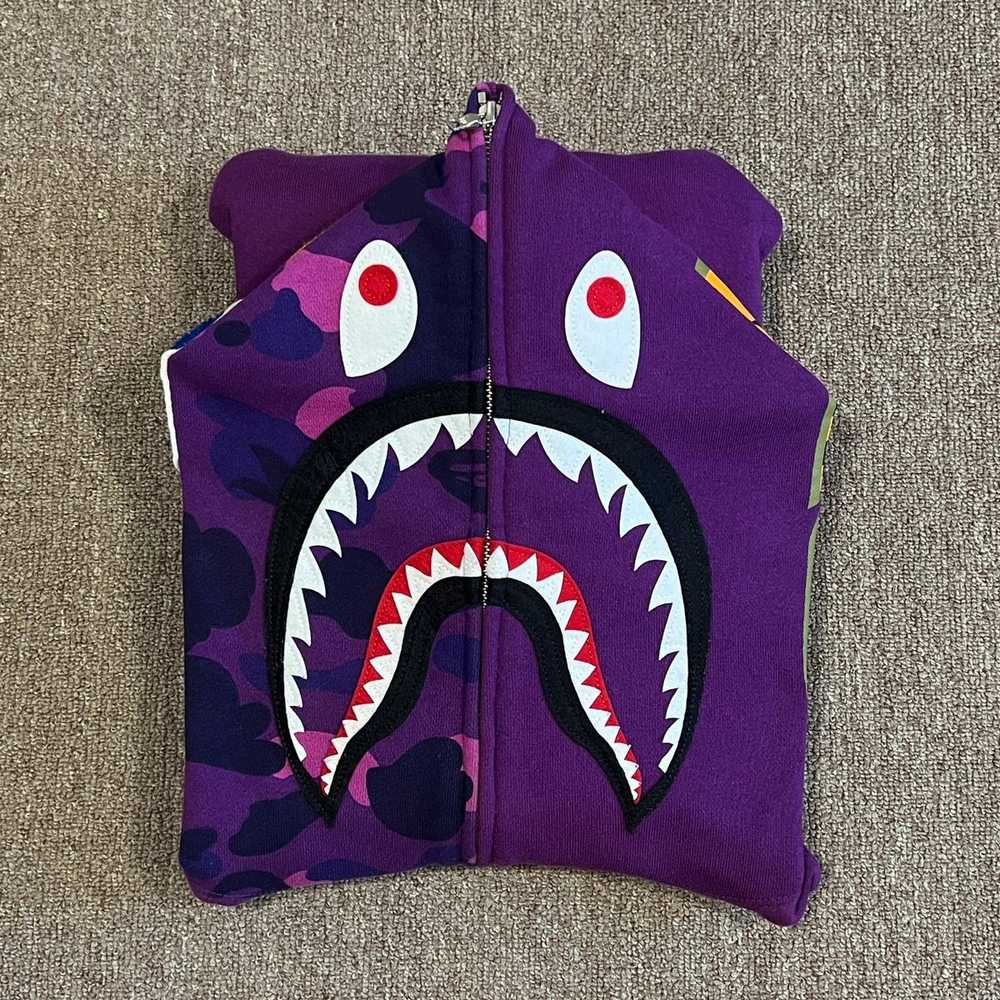 Bape Bape Purple Color Shark Zip Up Hoodie - image 3