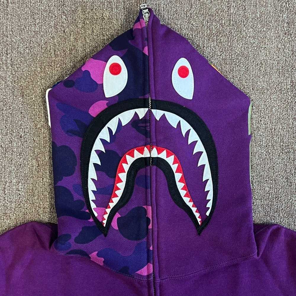 Bape Bape Purple Color Shark Zip Up Hoodie - image 4