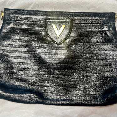 Mario Valentino Vintage Black Leather Clutch