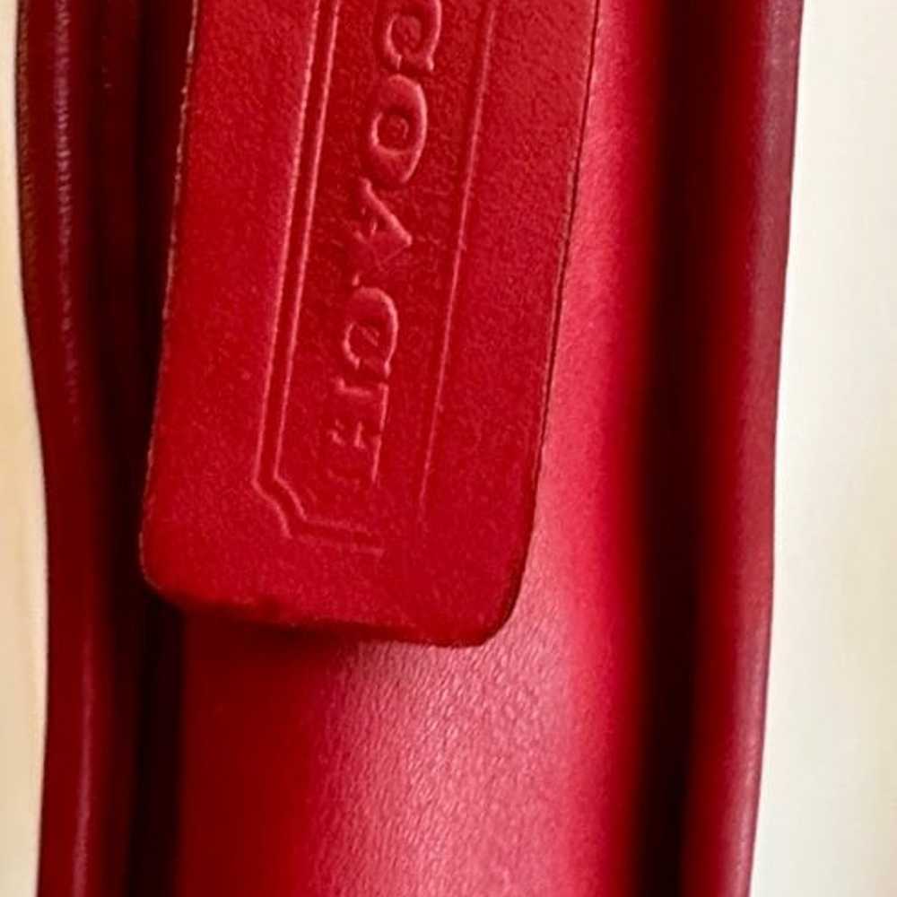Vintage Red Leather Coach Shoulder Purse - image 4