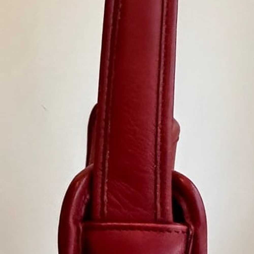 Vintage Red Leather Coach Shoulder Purse - image 5
