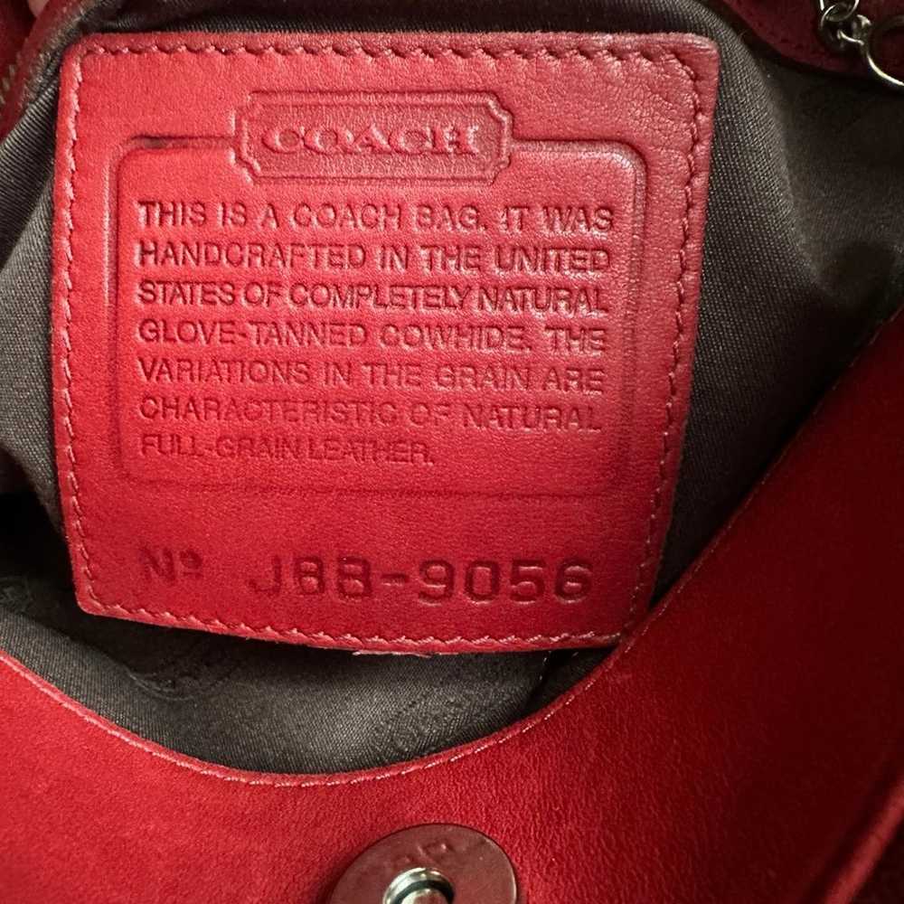 Vintage Red Leather Coach Shoulder Purse - image 8