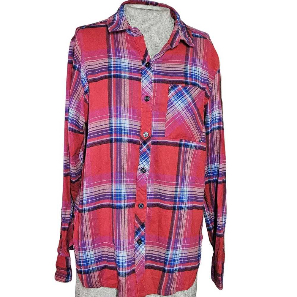 Orvis Orvis Red and Blue Plaid Button Up Flannel … - image 1