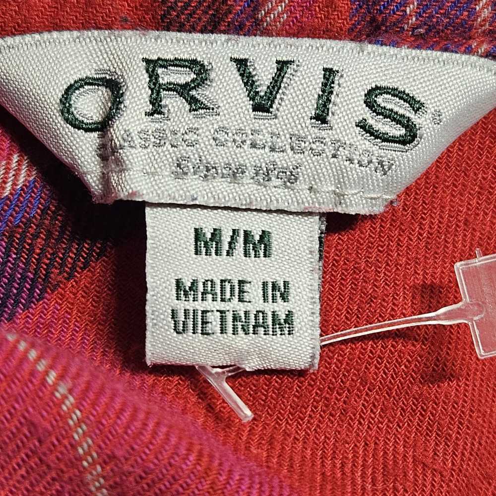 Orvis Orvis Red and Blue Plaid Button Up Flannel … - image 3