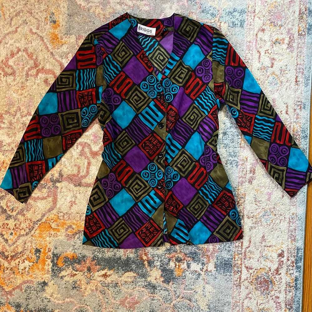 Vintage 80s / 90s multicolored blouse - image 2
