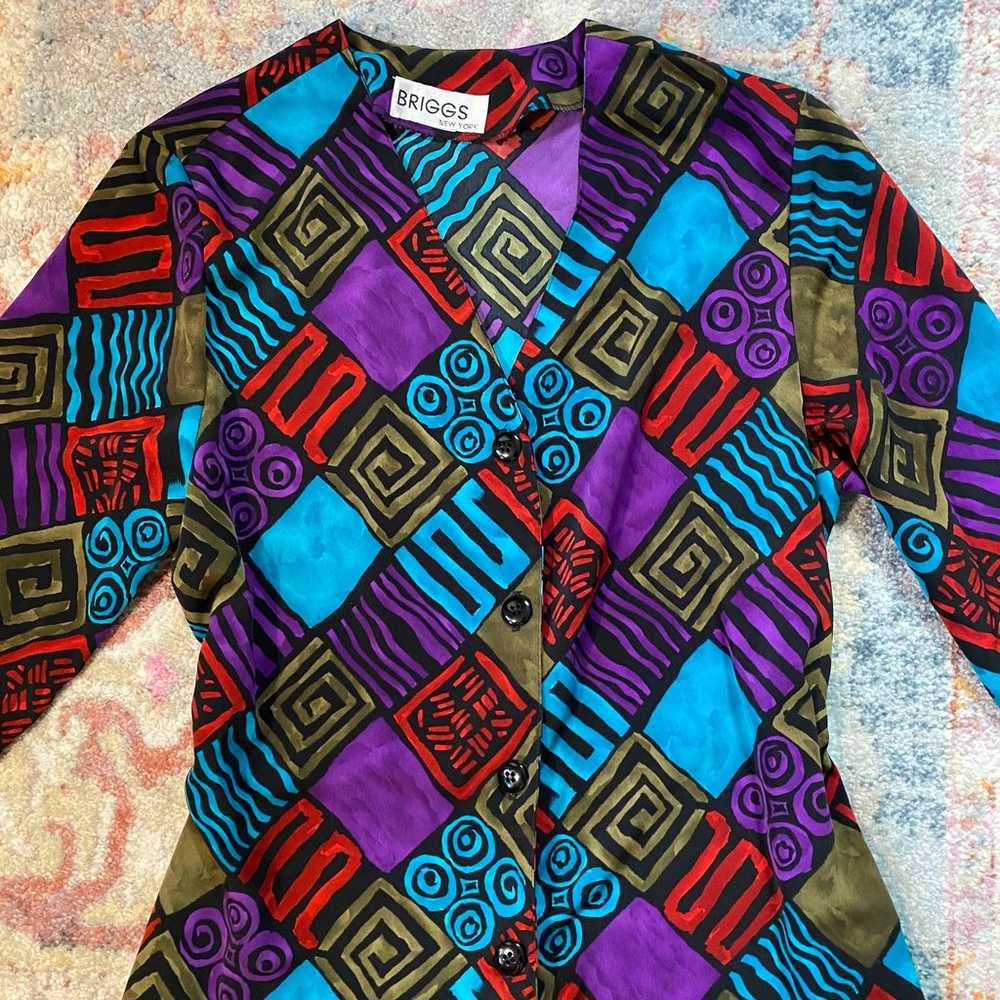 Vintage 80s / 90s multicolored blouse - image 4