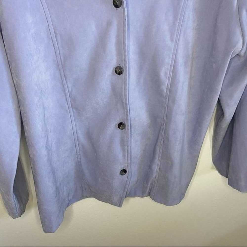 Ashley Cooper light purple/blue suede button up t… - image 4