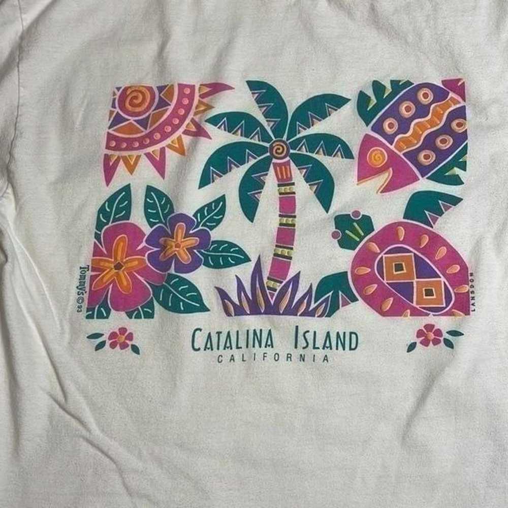 90s Vintage Catalina Island Ca Puff Print Tshirt … - image 2