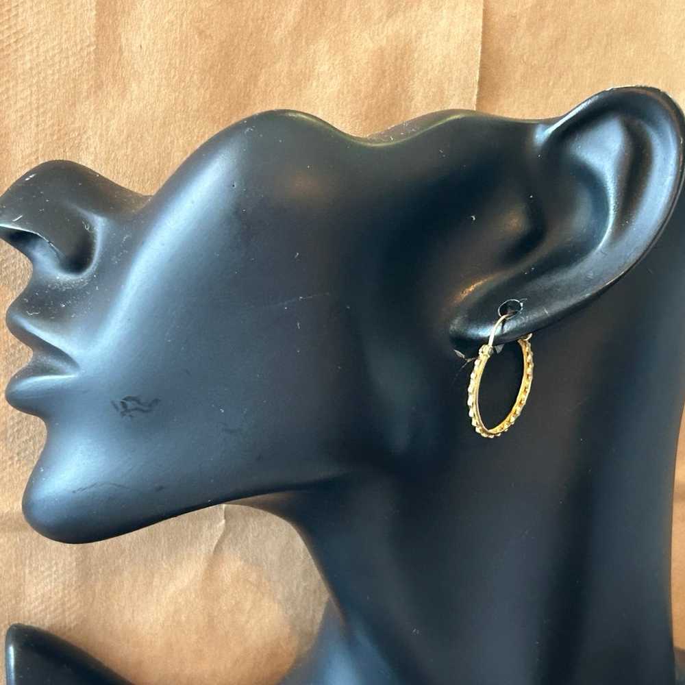14k Yellow Gold SINGLE Pierced Hoop Earring Mediu… - image 5