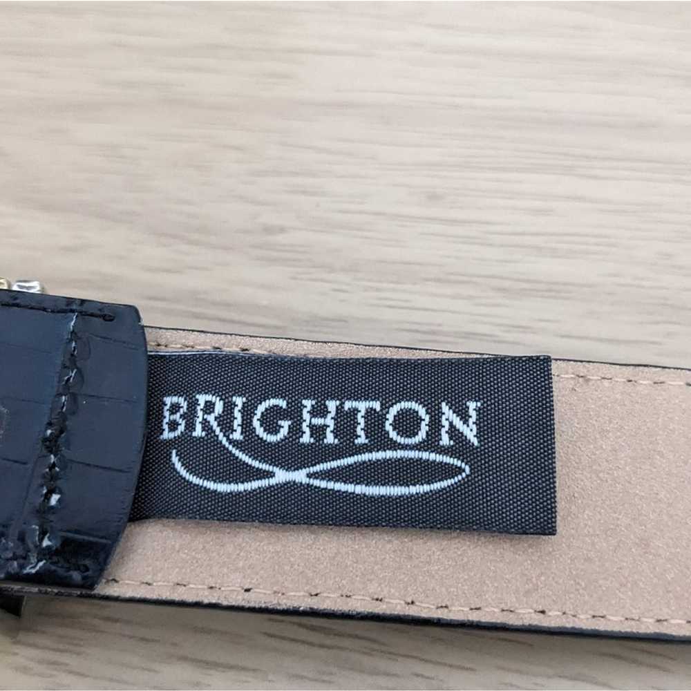 Brighton Black Croc Leather Belt With Silver Rect… - image 11