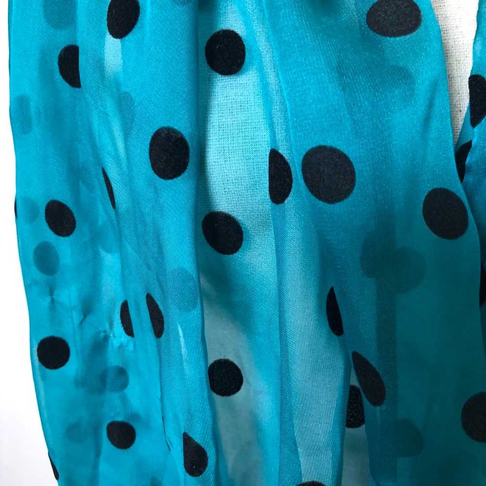 Vintage Silk Blend Polka Dot Scarf - image 5