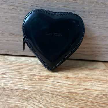LANCEL Black Patent Leather Heart Coin Purse - image 1
