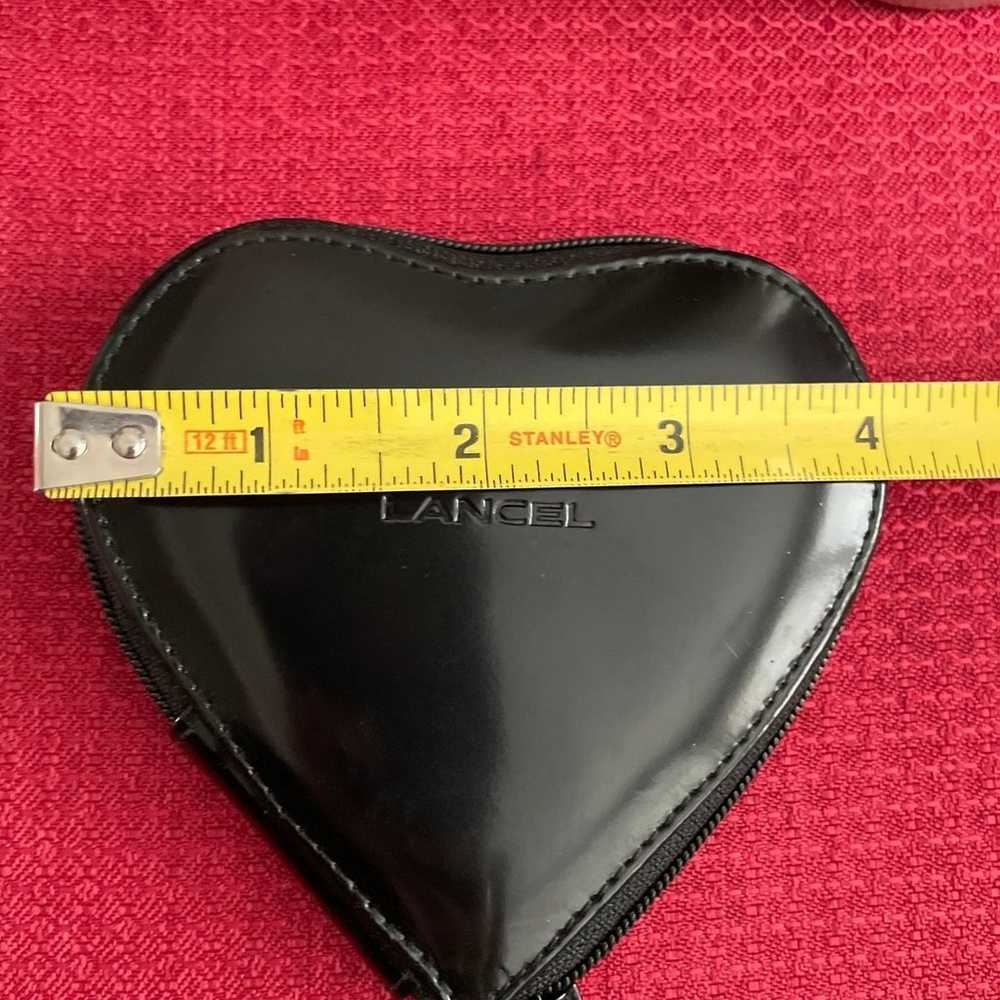 LANCEL Black Patent Leather Heart Coin Purse - image 7
