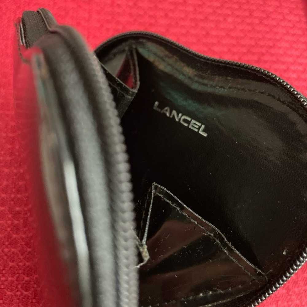 LANCEL Black Patent Leather Heart Coin Purse - image 9