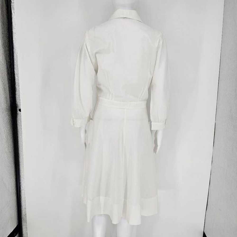 Vintage 80's Button Up Midi Dress White M - image 2