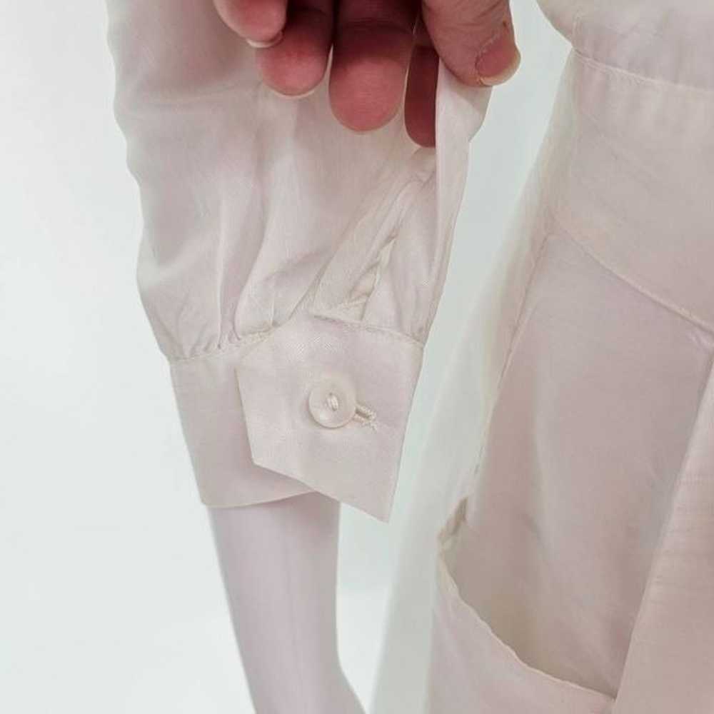 Vintage 80's Button Up Midi Dress White M - image 5