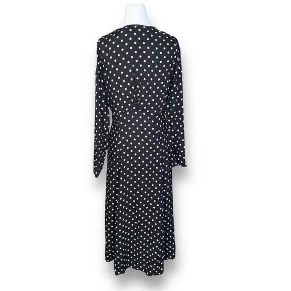 Vintage Karlie & Company Dress Black Polka Dot Ye… - image 3