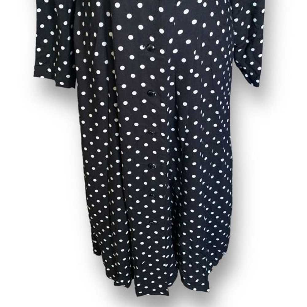 Vintage Karlie & Company Dress Black Polka Dot Ye… - image 5