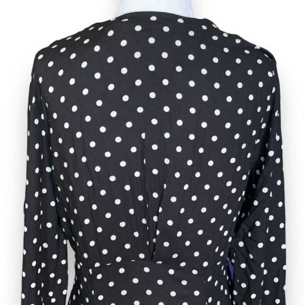 Vintage Karlie & Company Dress Black Polka Dot Ye… - image 6