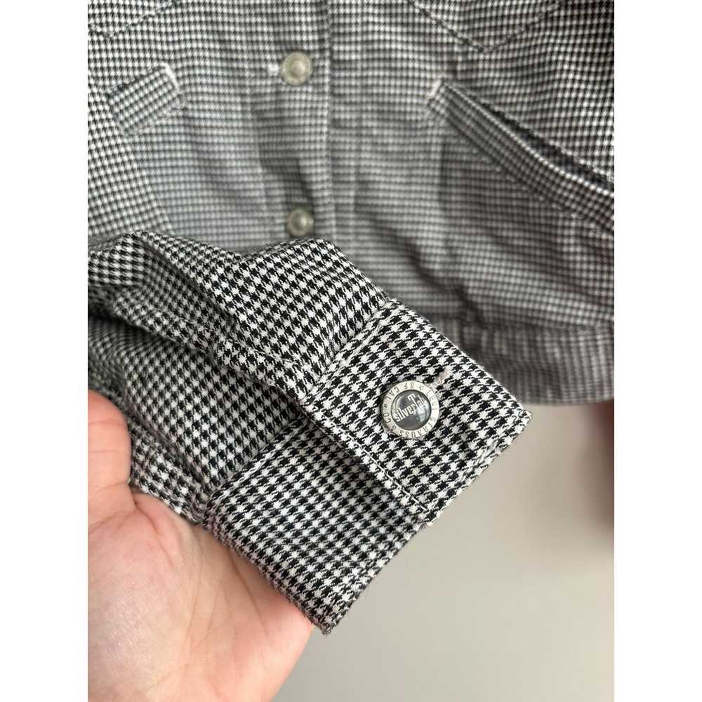 Vintage Silver Tab Houndstooth Button Down Jacket… - image 4