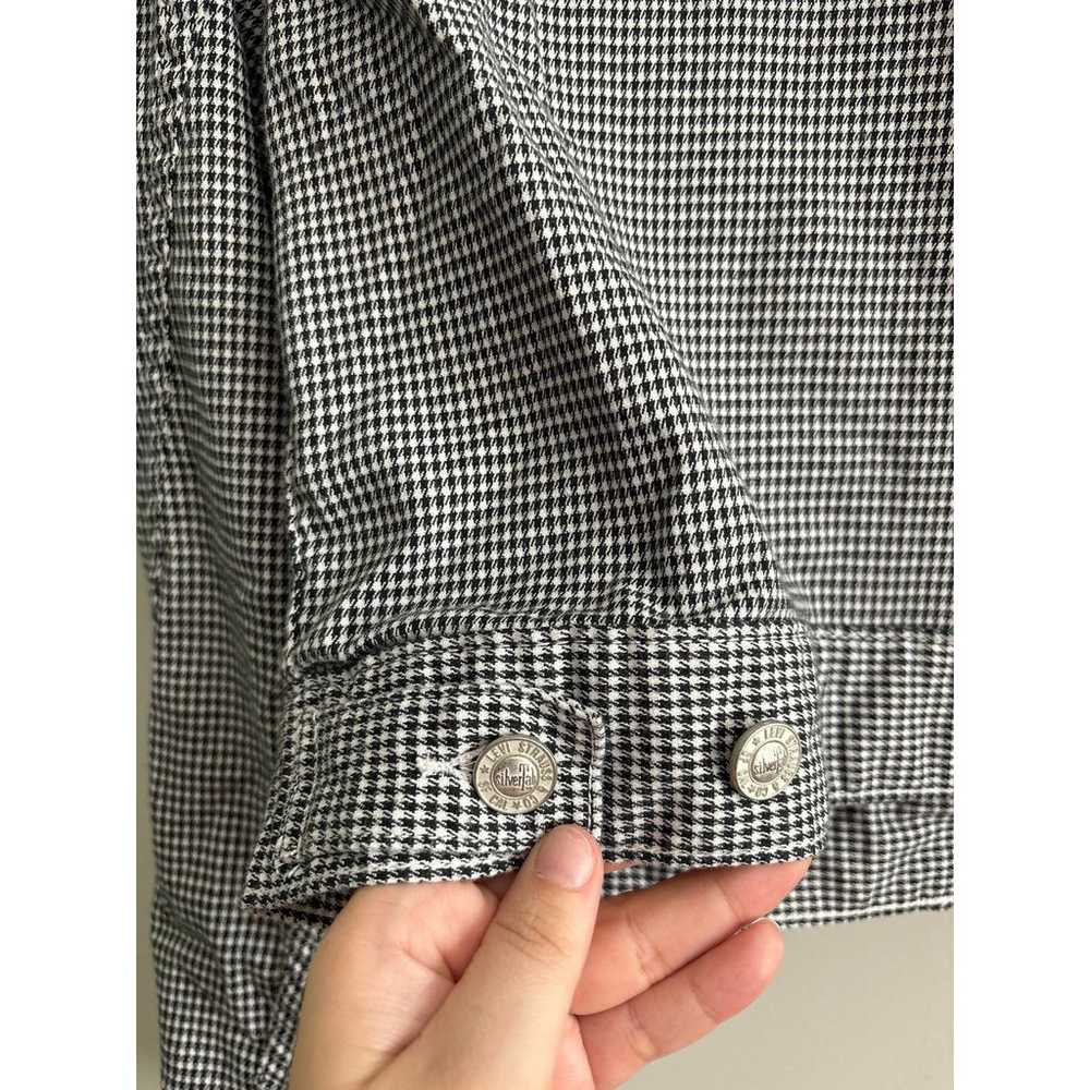 Vintage Silver Tab Houndstooth Button Down Jacket… - image 6