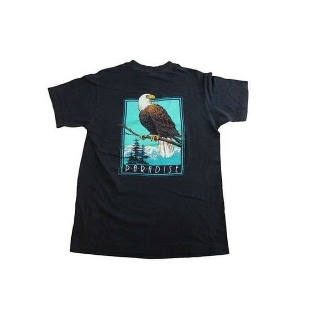 Vintage 90s Nature Eagles Tee T-Shirt Pullover Bl… - image 2