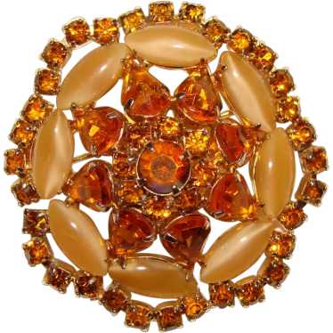 Fabulous WEISS Signed Amber & Satin Glass Vintage 