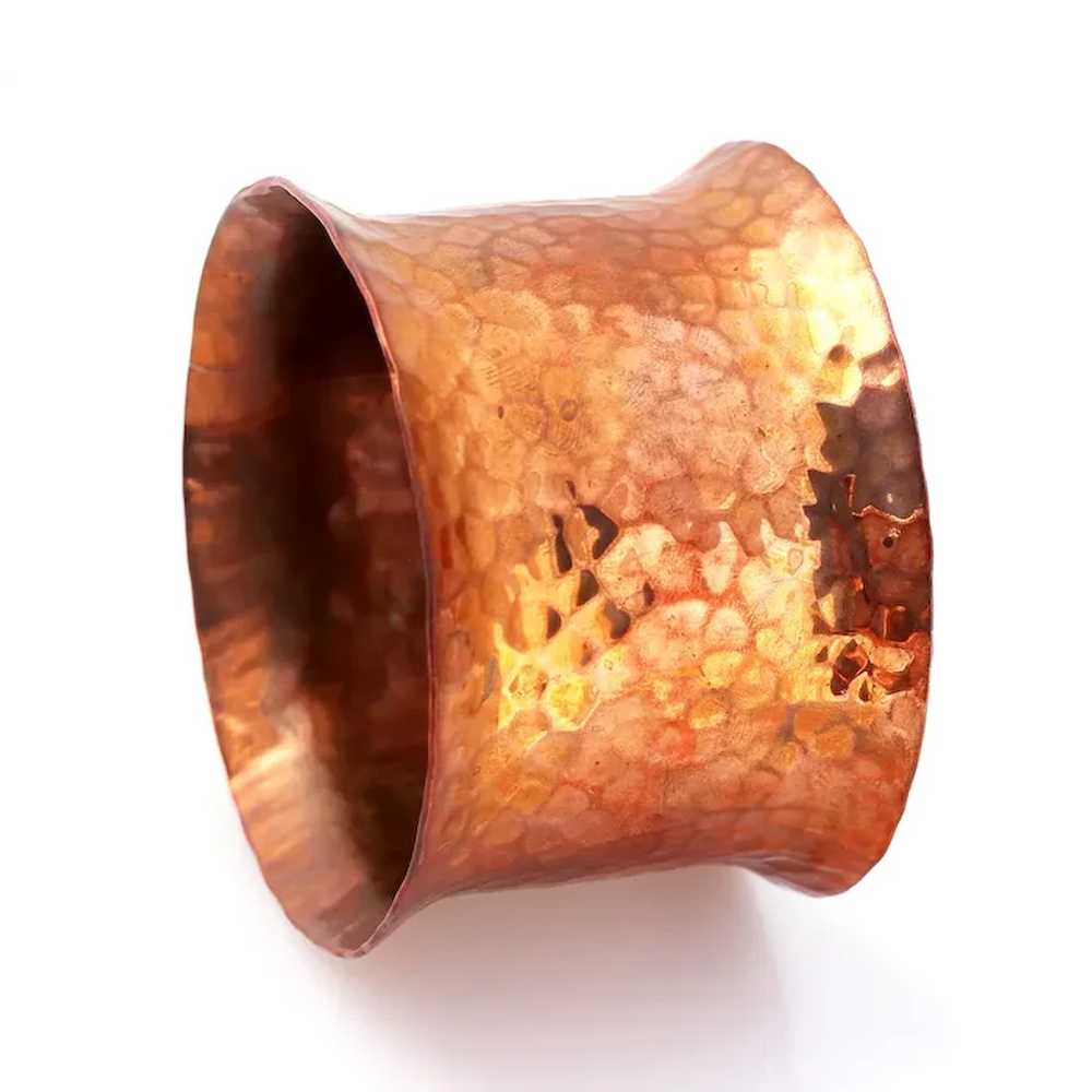 Copper Hammered Substantial Cuff Bracelet - image 2
