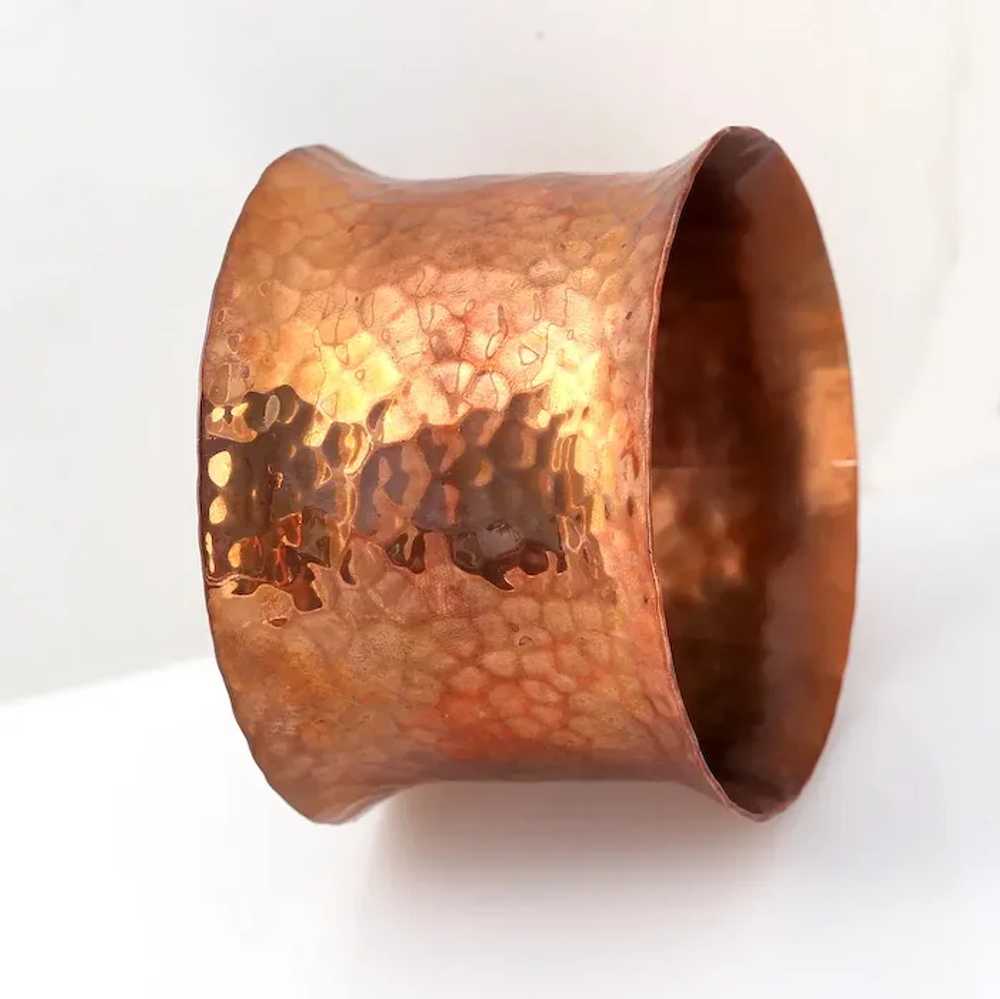 Copper Hammered Substantial Cuff Bracelet - image 4