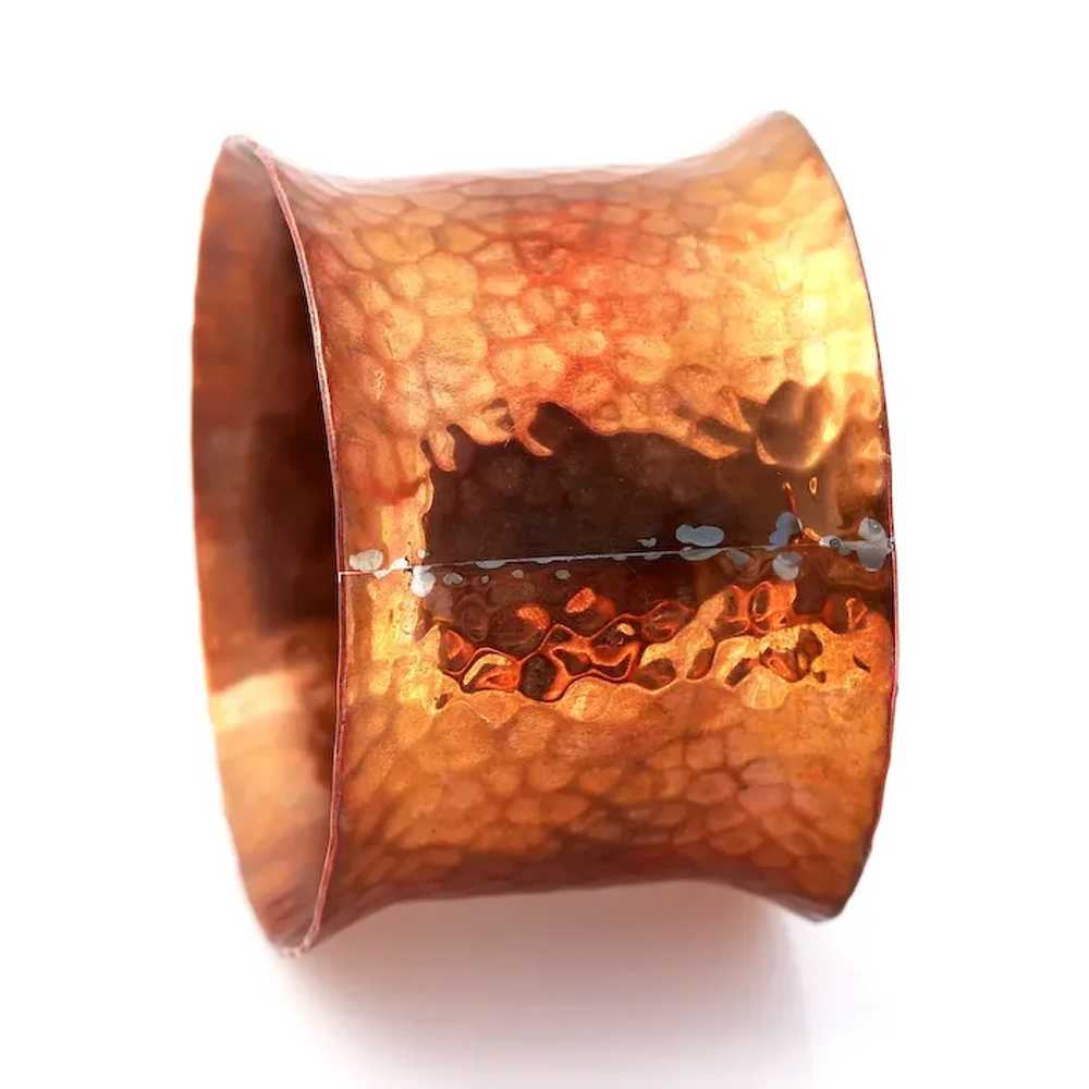 Copper Hammered Substantial Cuff Bracelet - image 5