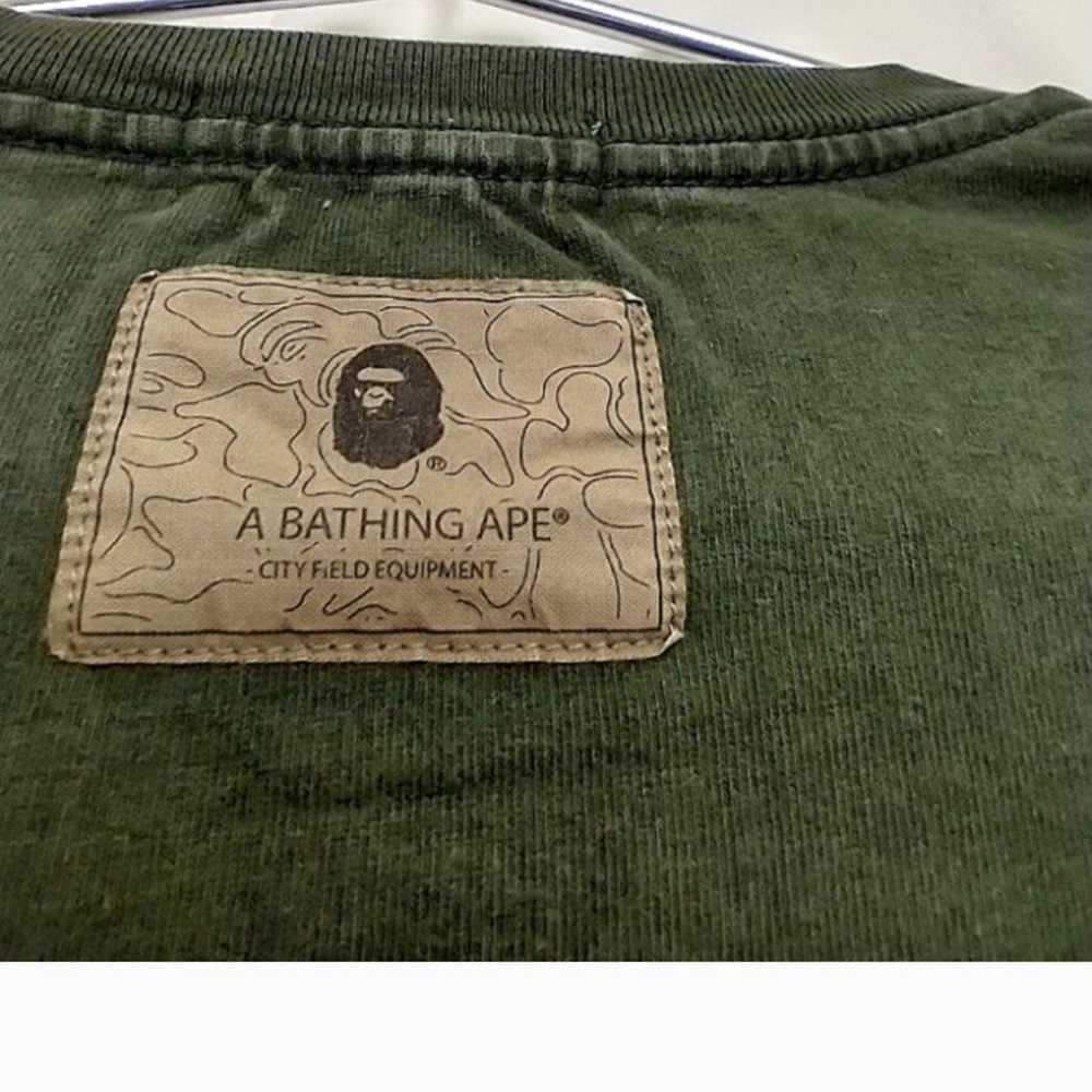 Vintage Bape Bathing Ape Dark Green Long Sleeve T… - image 7