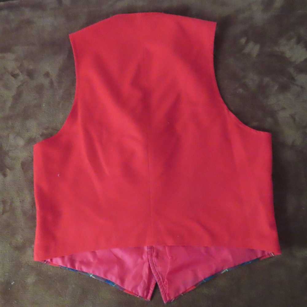 Pendleton Vest Mens 100% Virgin Wool Red Black Pl… - image 4