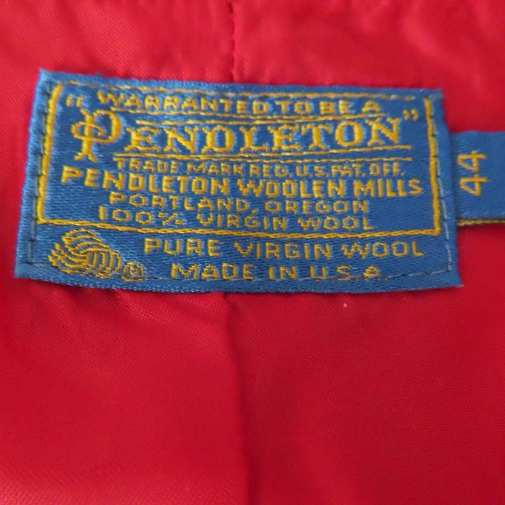 Pendleton Vest Mens 100% Virgin Wool Red Black Pl… - image 5