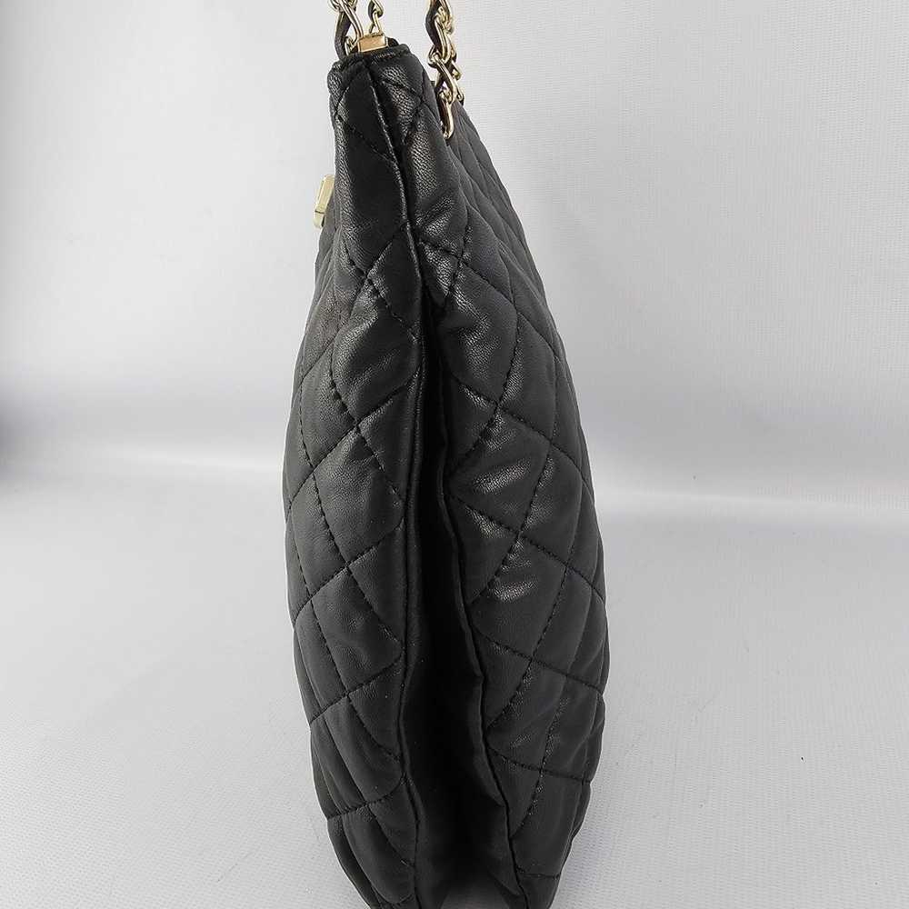 DKNY Quilted Leather Chain Strap Purse Black - image 3