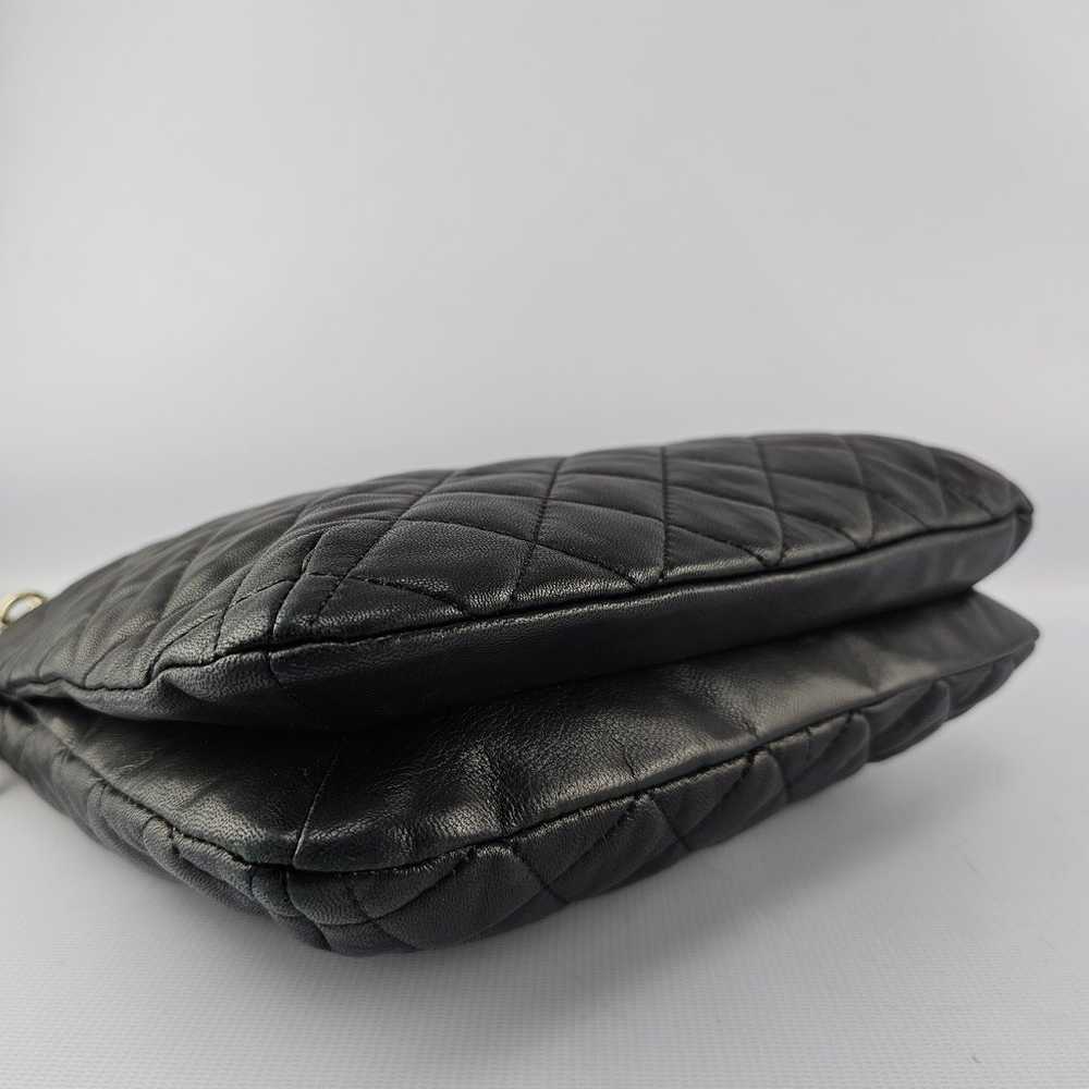 DKNY Quilted Leather Chain Strap Purse Black - image 4
