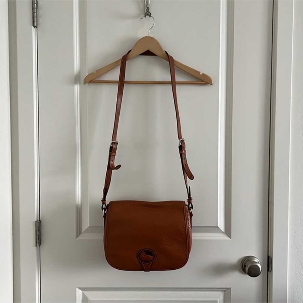 Dooney & Bourke Leather Messenger Bag - Brown - image 1