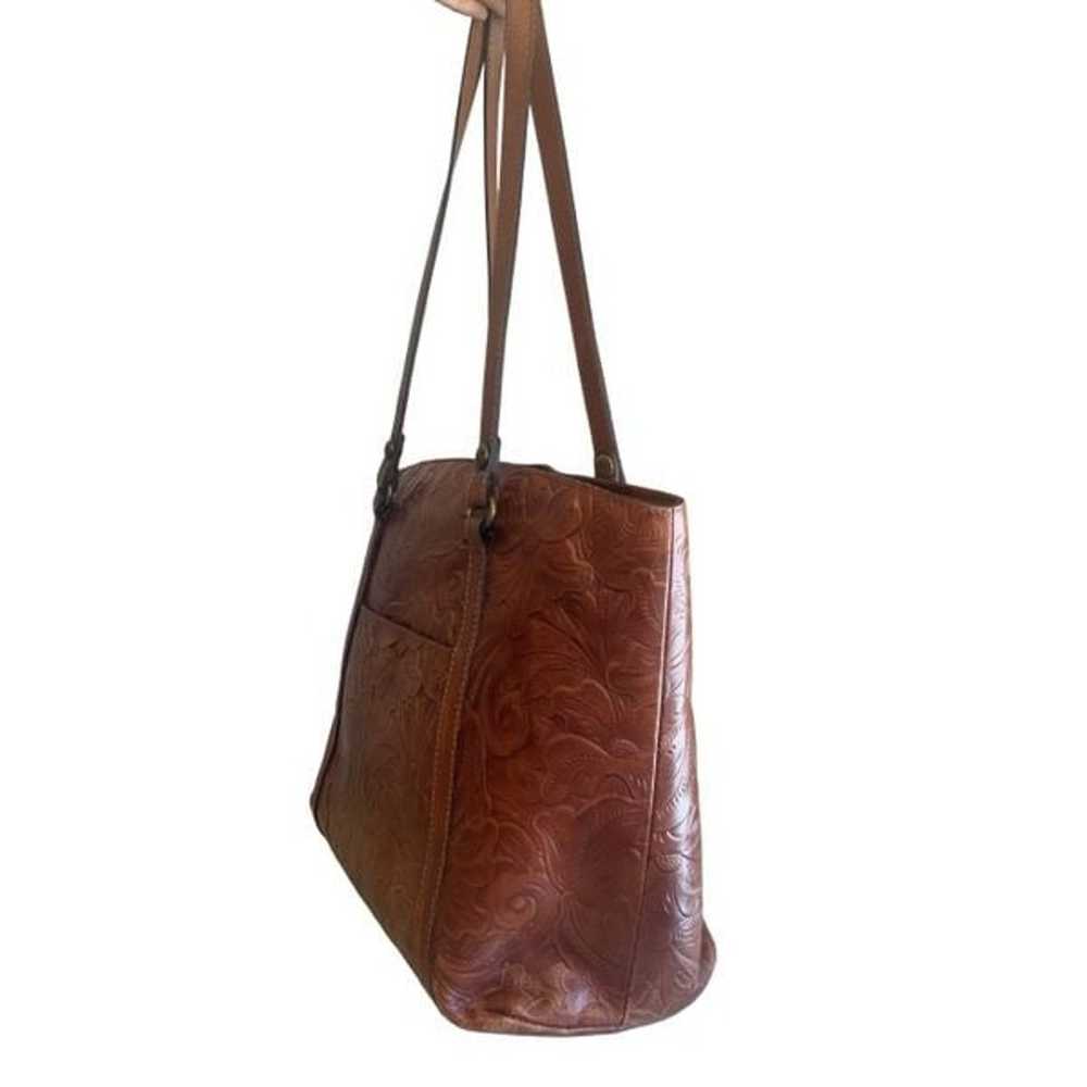 Patricia Nash Tooled Leather Tote in Cognac - image 4