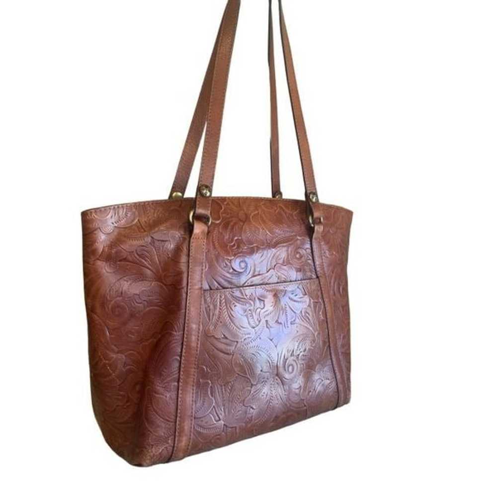 Patricia Nash Tooled Leather Tote in Cognac - image 7