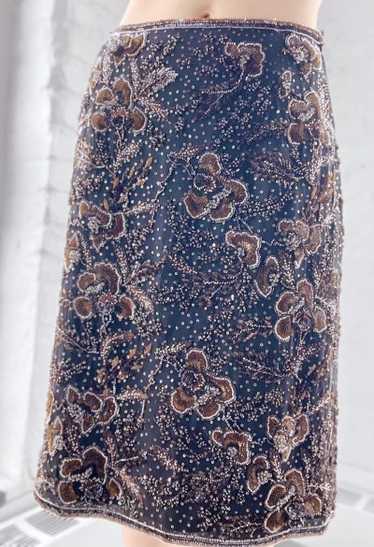 silk beaded floral Escada skirt