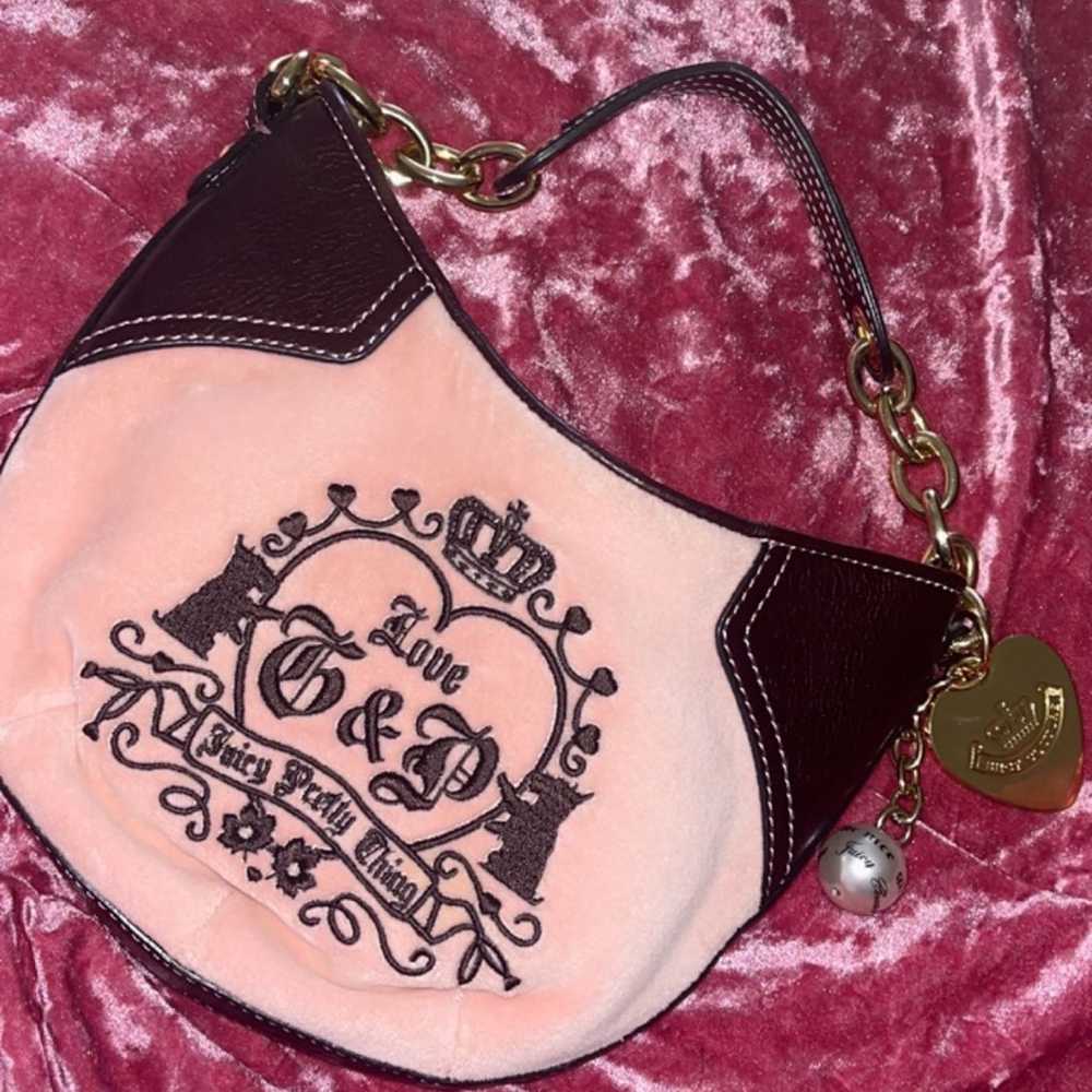 Vintage juicy couture purse  pink and brown - image 1