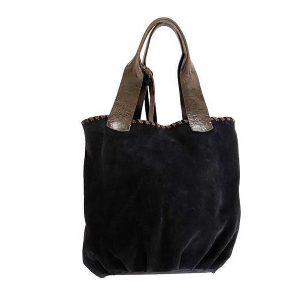 Laggo Navy Suede Soft Tote Bag with Tassels - image 6
