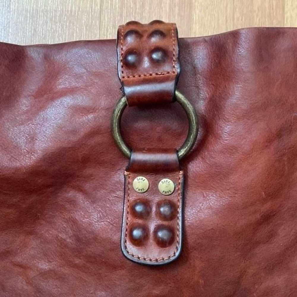 Vintage Frye Hobo Brown Distressed Leather Studde… - image 3