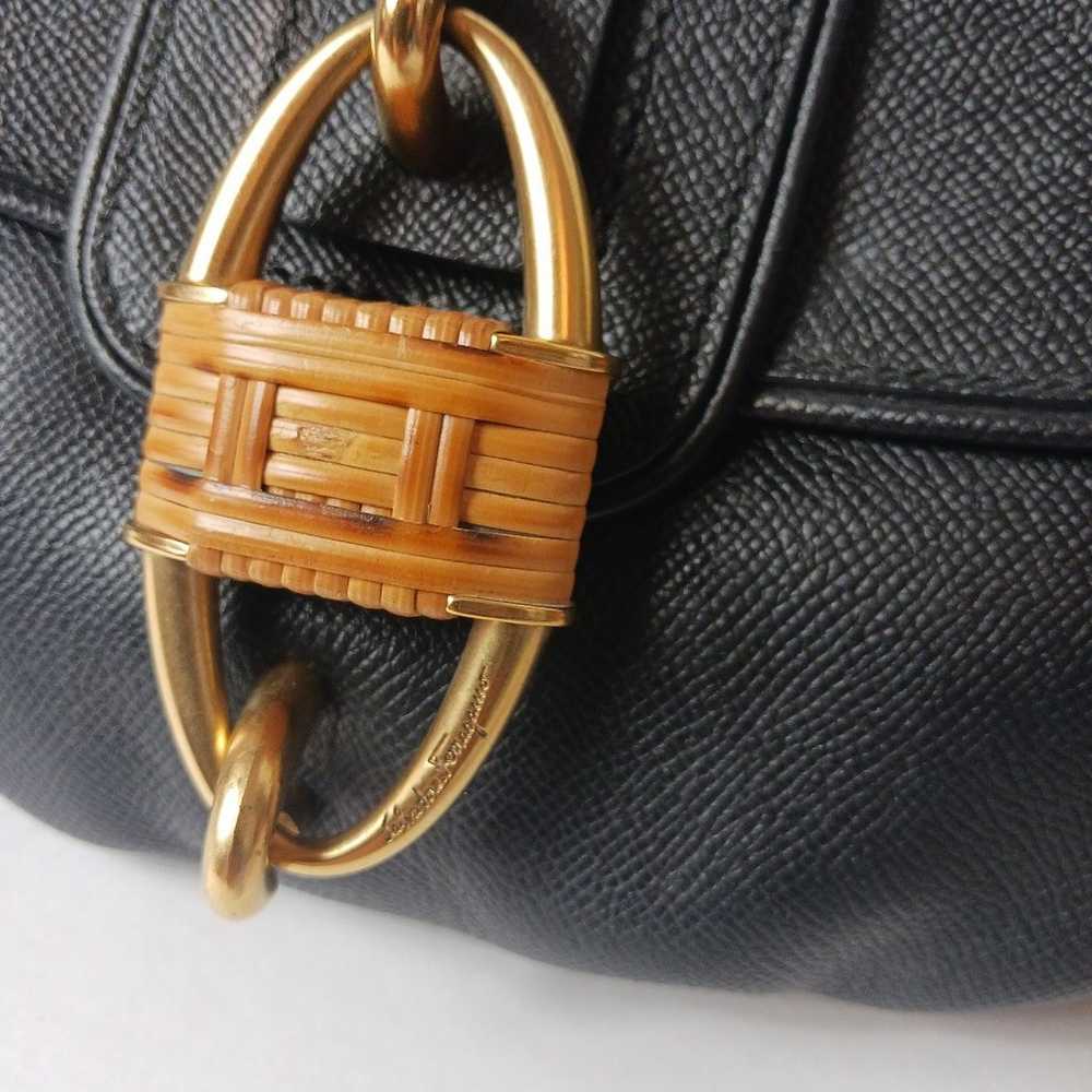 Salvatore Ferragamo Leather Flap Shoulder Bag Wit… - image 9
