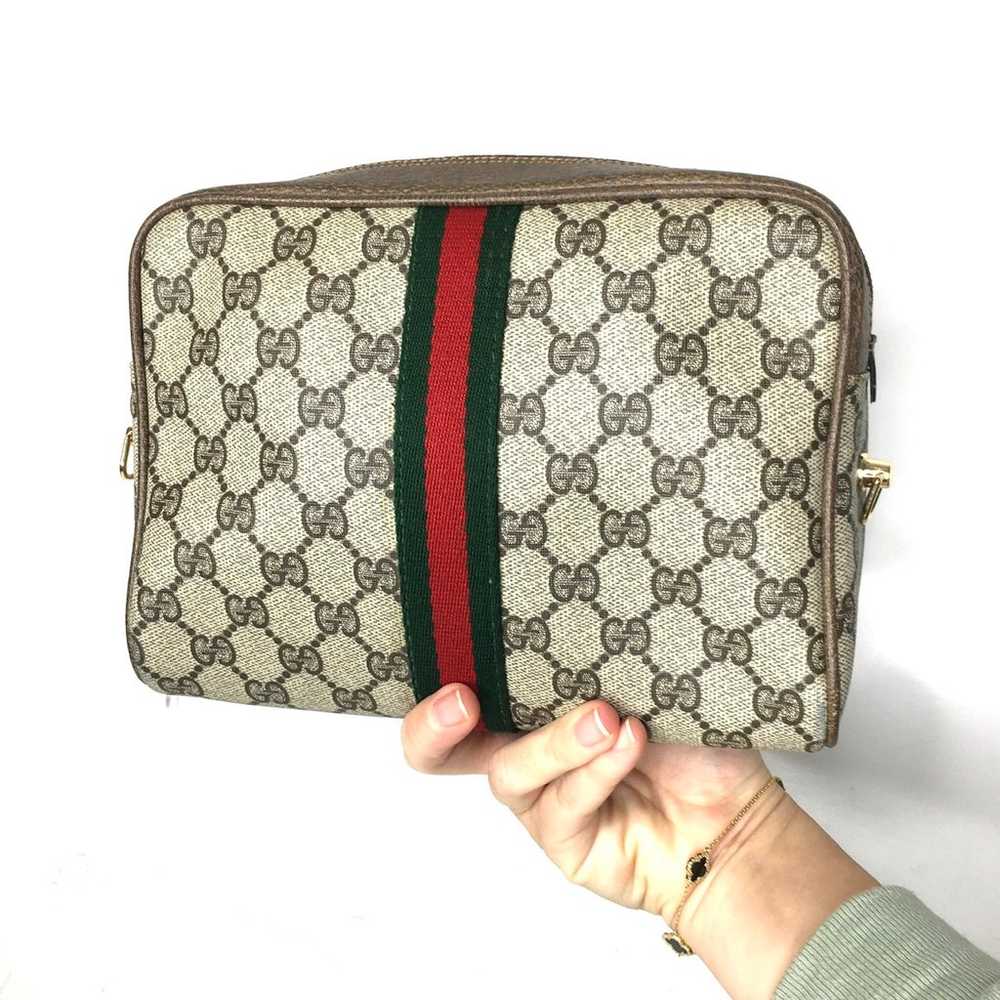 Authentic Gucci brown crossbody bag clutch - image 2