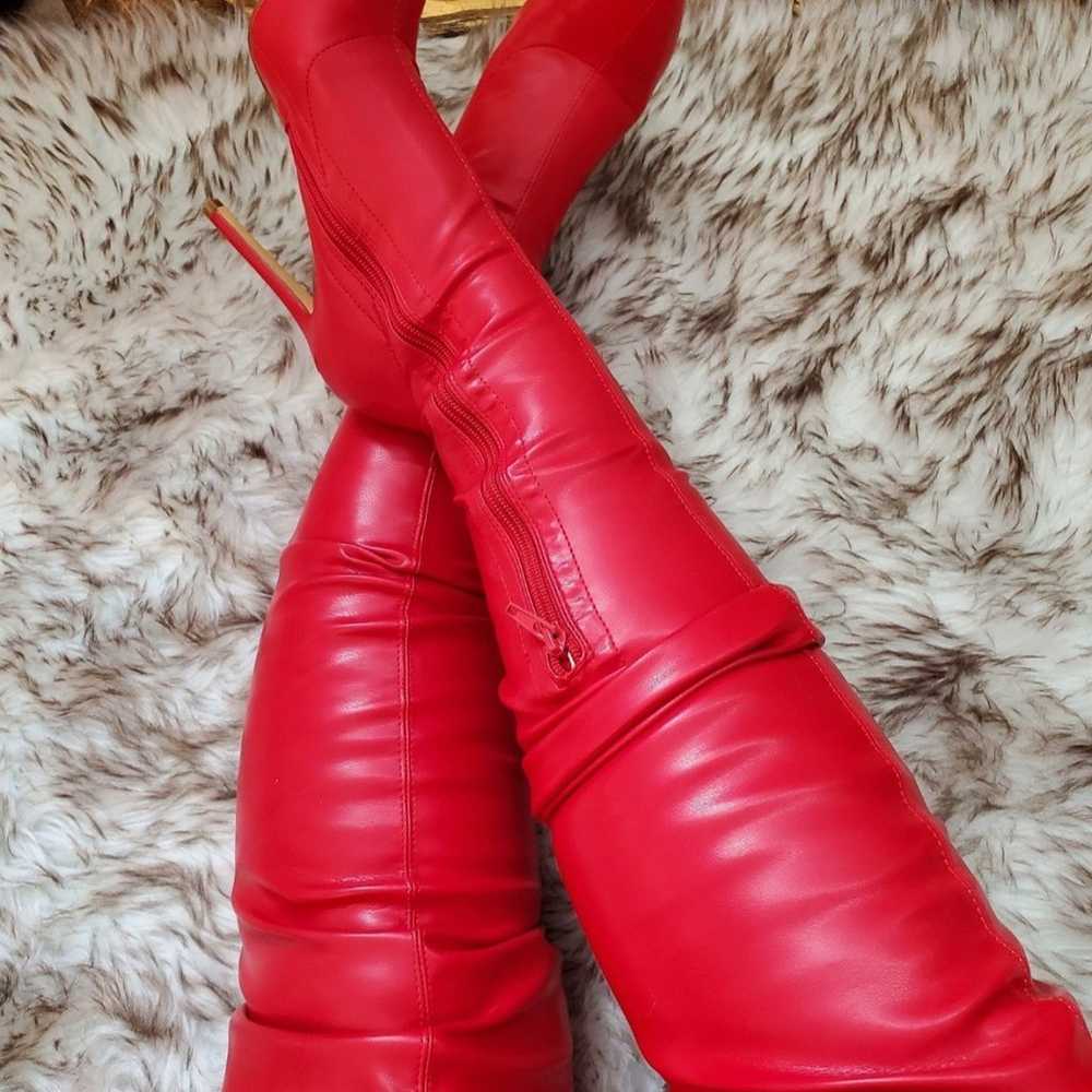 Red Hot Thigh High Boots - image 1