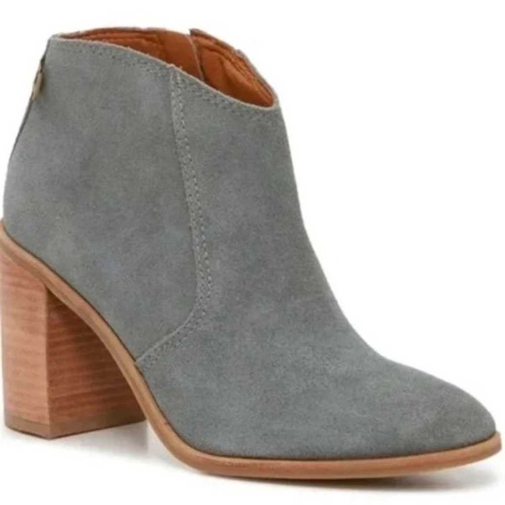New Lucky Brand Pellyon Western Bootie Slate Gray… - image 6