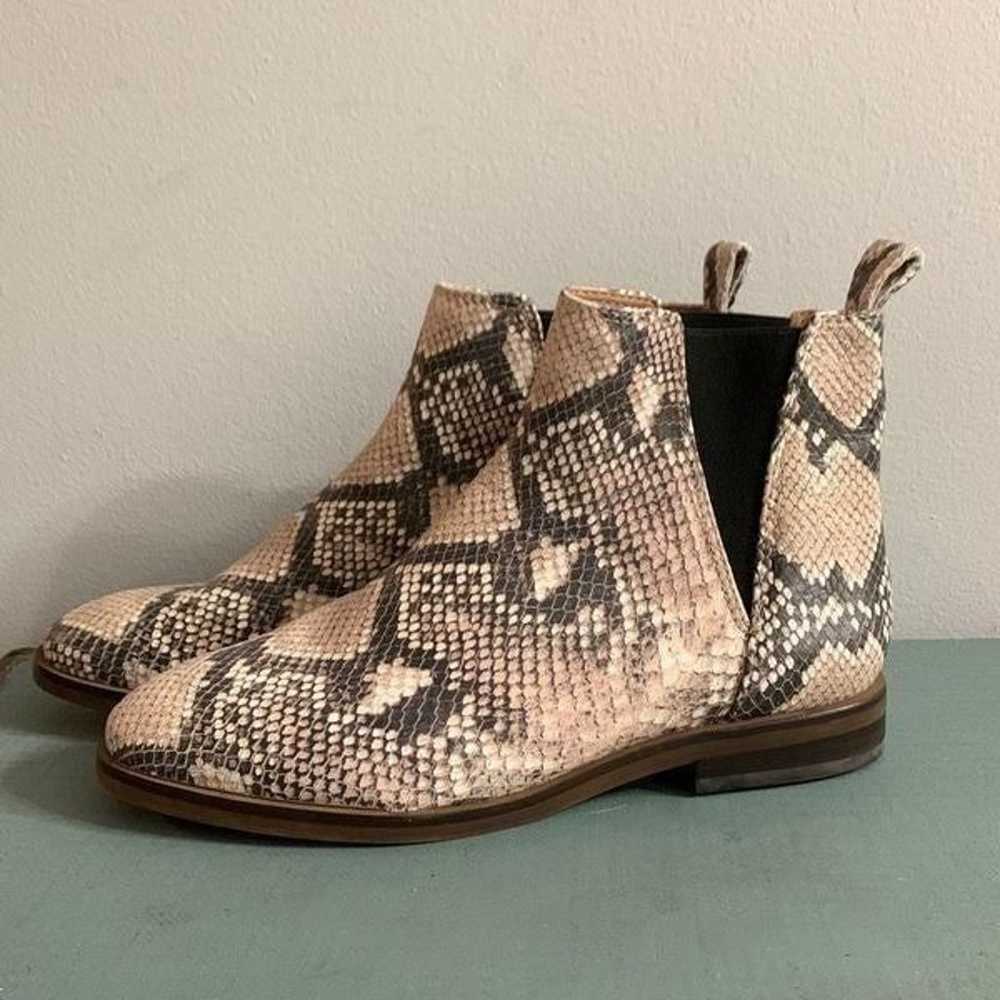 Lucky brand leather snake print ankle boots LK-ha… - image 1