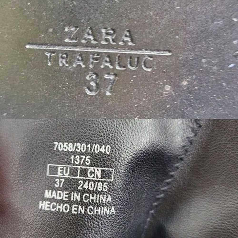 Zara Knee High Boots 6.5 37 Black Faux Vegan Leat… - image 3