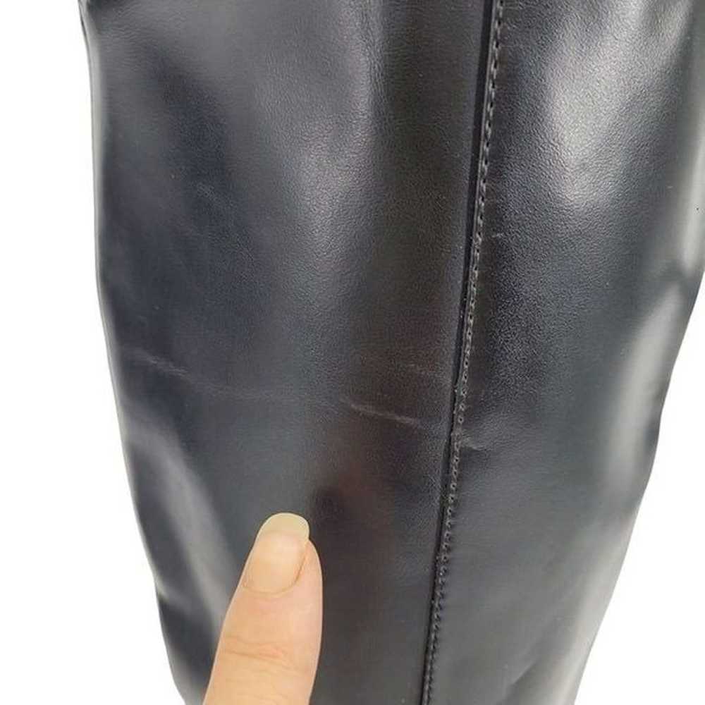Zara Knee High Boots 6.5 37 Black Faux Vegan Leat… - image 4